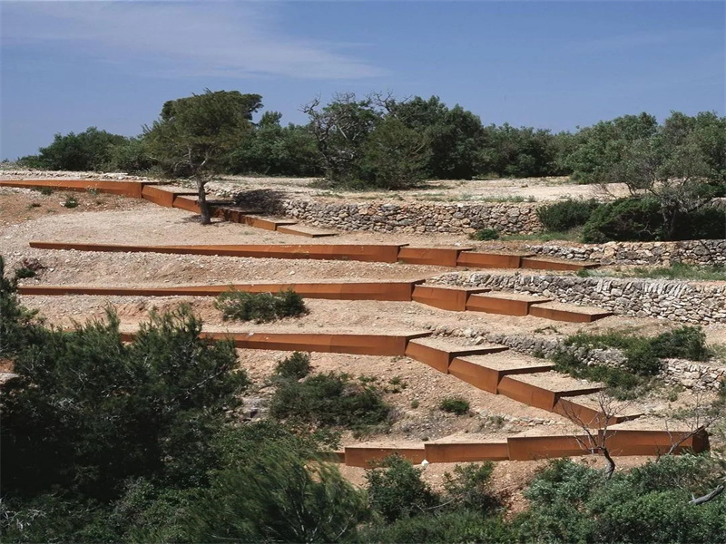 Modern corten steel garden edging For Park Project